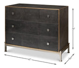 Grey Shagreen Leather Dresser Dressers LOOMLAN By Sarreid