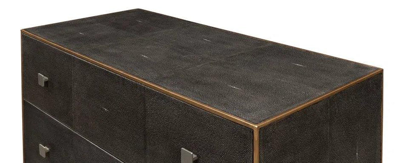 Grey Shagreen Leather Dresser Dressers LOOMLAN By Sarreid