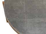 Grey Shagreen Leather Round Coffee Table Coffee Tables LOOMLAN By Sarreid