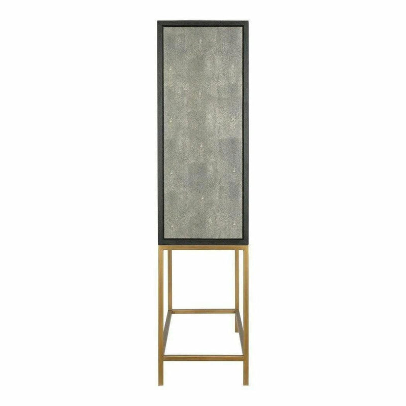 Grey Shagreen Retro Bar Tall Home Bar Cabinet on Stand Home Bar Cabinets LOOMLAN By Moe's Home