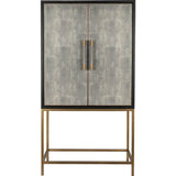 Grey Shagreen Retro Bar Tall Home Bar Cabinet on Stand Home Bar Cabinets LOOMLAN By Moe's Home