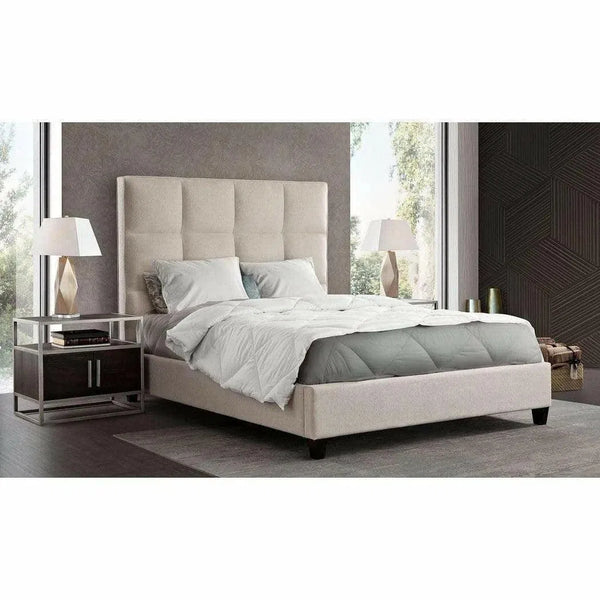 Grid Tufted Low Profile Bed Frame Beds LOOMLAN By Diamond Sofa