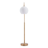 Griffith Floor Lamp Brushed Brass Floor Lamps LOOMLAN By Zuo Modern