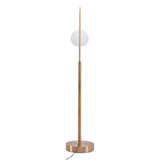 Griffith Floor Lamp Brushed Brass Floor Lamps LOOMLAN By Zuo Modern