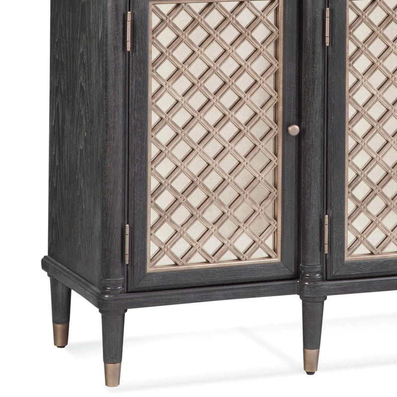 Groveland Wood and Metal Black Server Sideboards LOOMLAN By Bassett Mirror