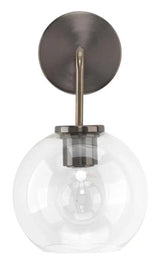 Gunmetal Clear Glass Reece Wall Sconce Wall Sconces LOOMLAN By Jamie Young