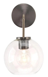 Gunmetal Clear Glass Reece Wall Sconce Wall Sconces LOOMLAN By Jamie Young