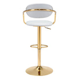 Gusto Bar Chair White & Gold Bar Stools LOOMLAN By Zuo Modern