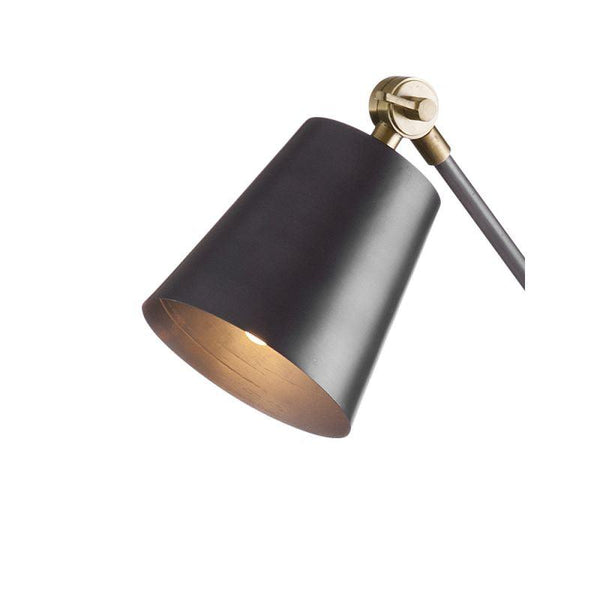 Hab Iron and Brass Black Floor Lamp Floor Lamps LOOMLAN By Bassett Mirror