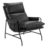 Halaus Steel Black Accent Arm Chair Club Chairs LOOMLAN By Zuo Modern