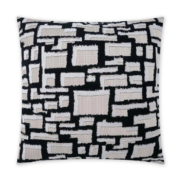 Halifax Geometric Transitional Black Large Throw Pillow With Insert Throw Pillows LOOMLAN By D.V. Kap