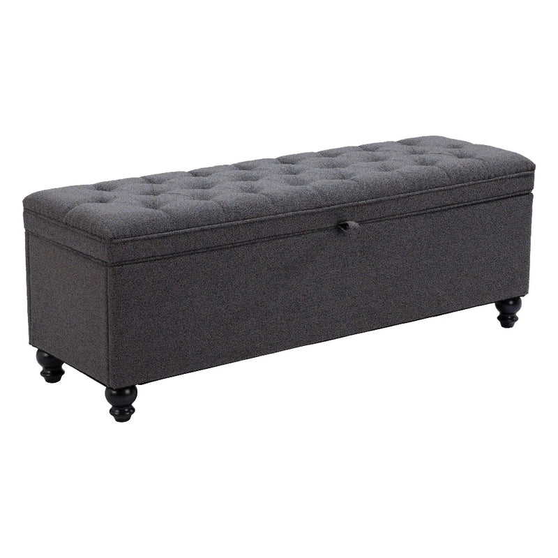 Halifax Gravel Gray Storage Bench Bedroom Benches LOOMLAN By Zuo Modern