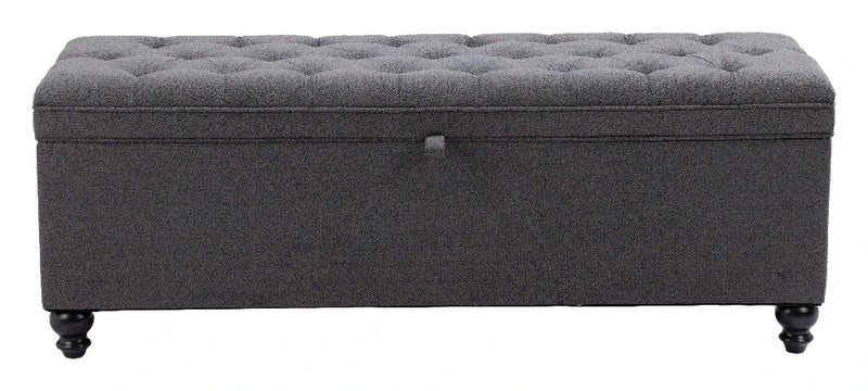 Halifax Gravel Gray Storage Bench Bedroom Benches LOOMLAN By Zuo Modern