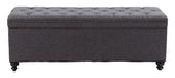 Halifax Gravel Gray Storage Bench Bedroom Benches LOOMLAN By Zuo Modern