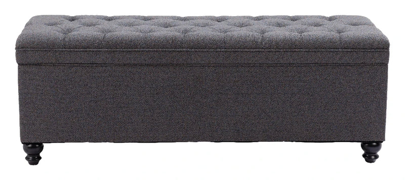 Halifax Gravel Gray Storage Bench Bedroom Benches LOOMLAN By Zuo Modern