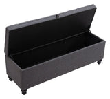 Halifax Gravel Gray Storage Bench Bedroom Benches LOOMLAN By Zuo Modern