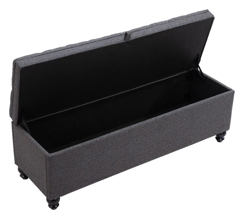 Halifax Gravel Gray Storage Bench Bedroom Benches LOOMLAN By Zuo Modern