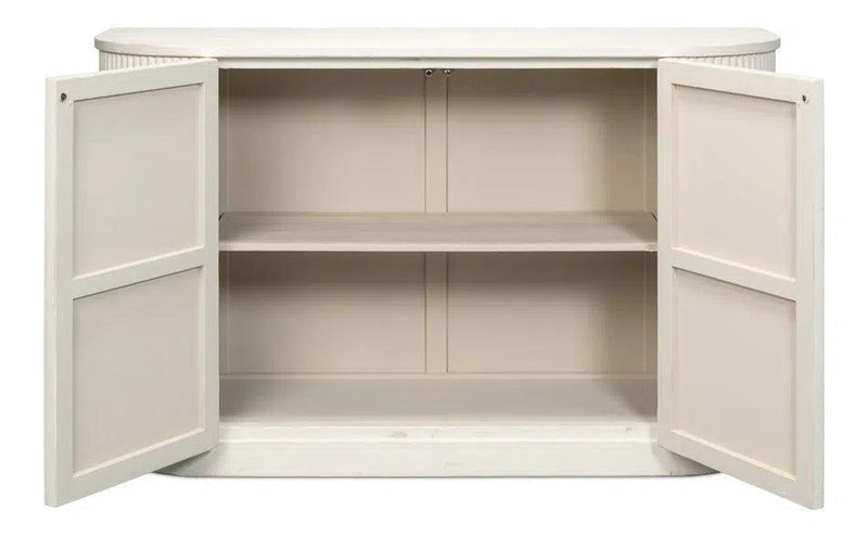 Halle Entrance Demilune Antique White Sideboard Sideboards LOOMLAN By Sarreid