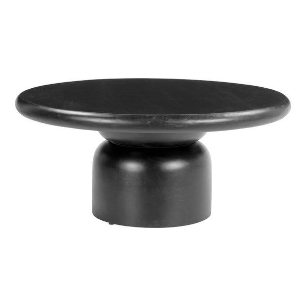 Hals Wood Black Round Coffee Table Coffee Tables LOOMLAN By Zuo Modern