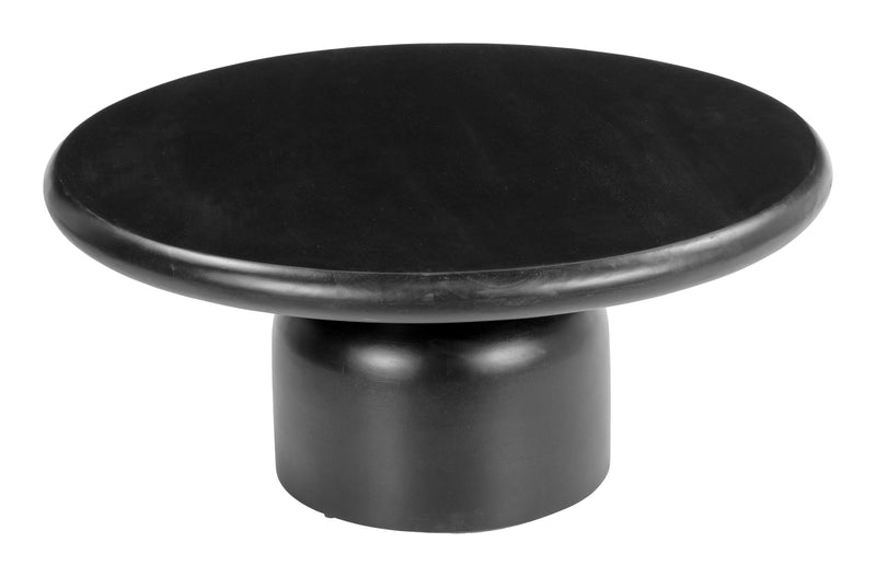 Hals Wood Black Round Coffee Table Coffee Tables LOOMLAN By Zuo Modern