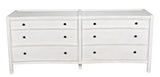 Hampton 6 Drawer Dresser, White Wash Dressers LOOMLAN By Noir