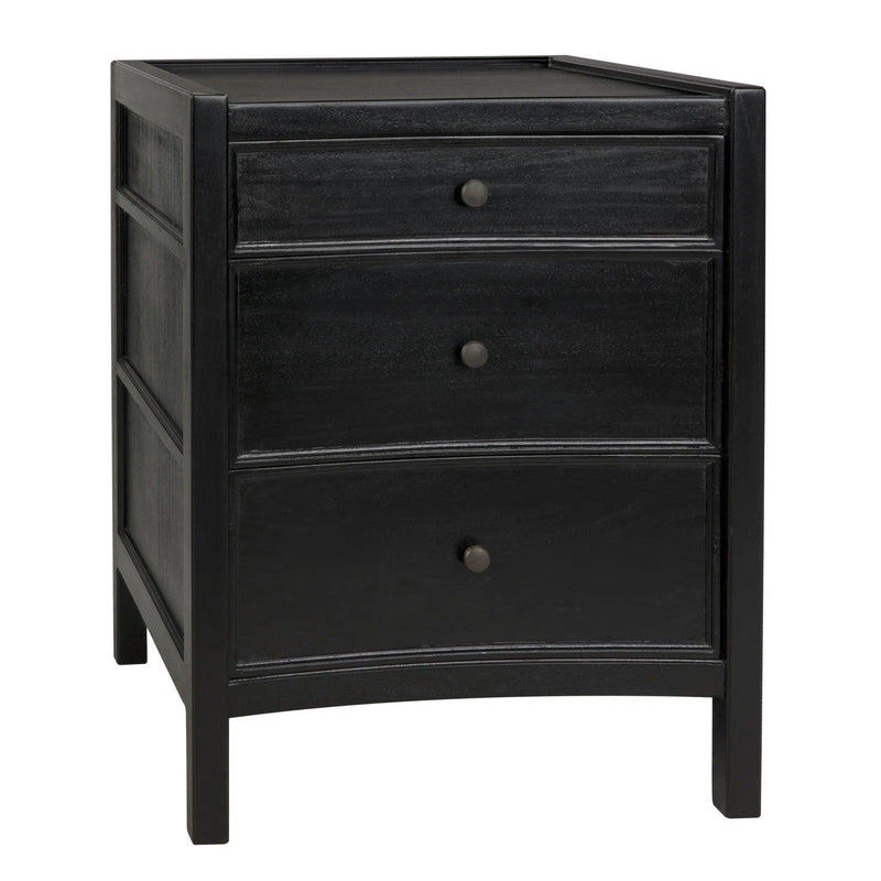 Hampton Night Stand 24", Hand Rubbed Black Nightstands LOOMLAN By Noir