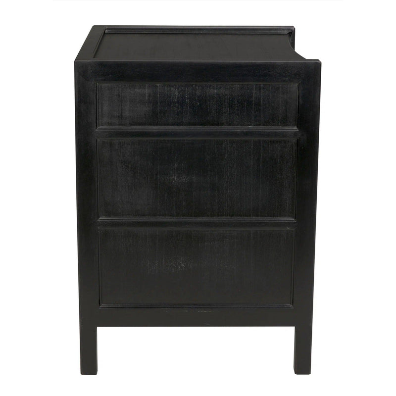 Hampton Night Stand 24", Hand Rubbed Black Nightstands LOOMLAN By Noir