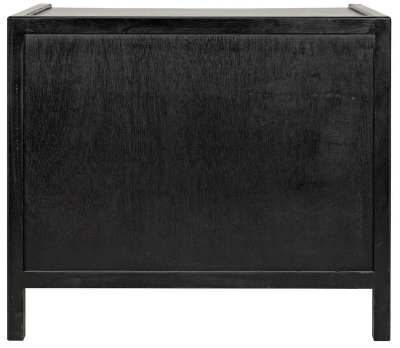 Hampton Wood Black Rectangle Side Table Side Tables LOOMLAN By Noir