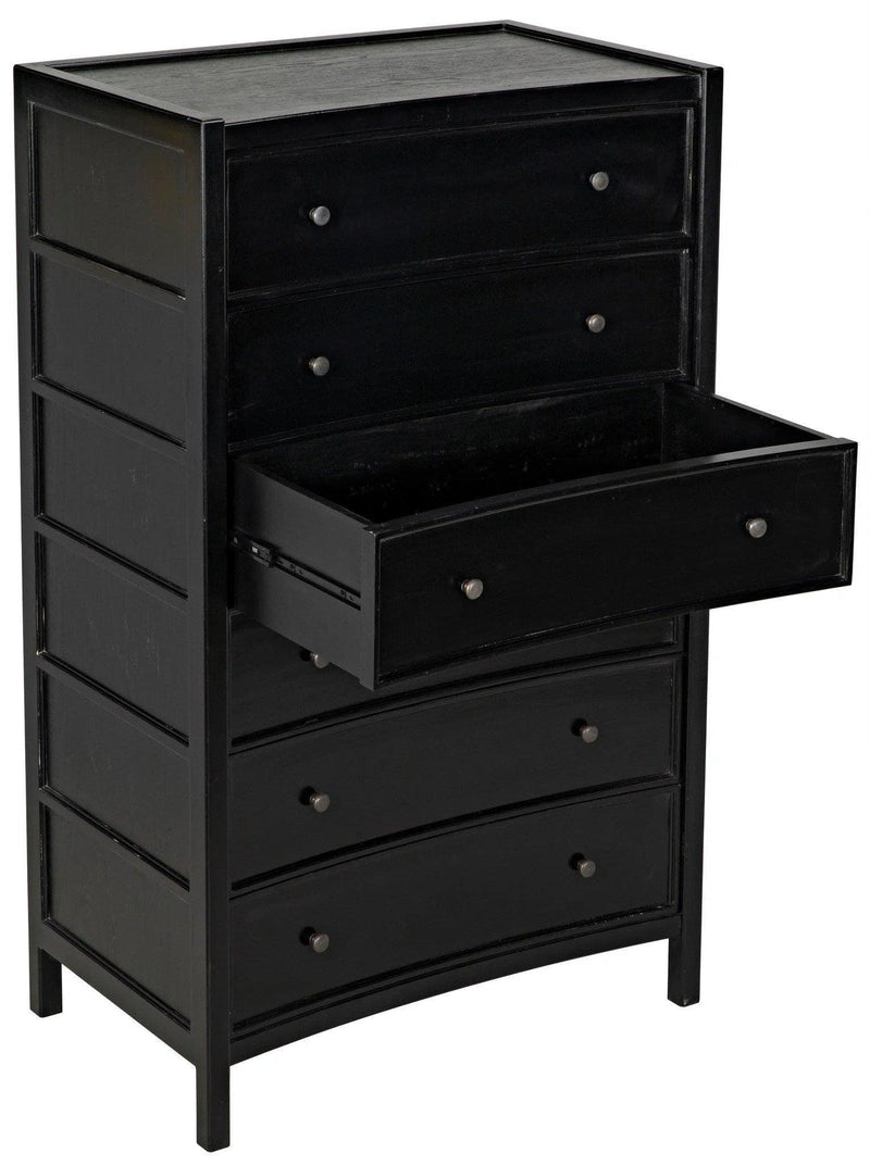 Hampton Wood Black Tall Boy Dressers LOOMLAN By Noir