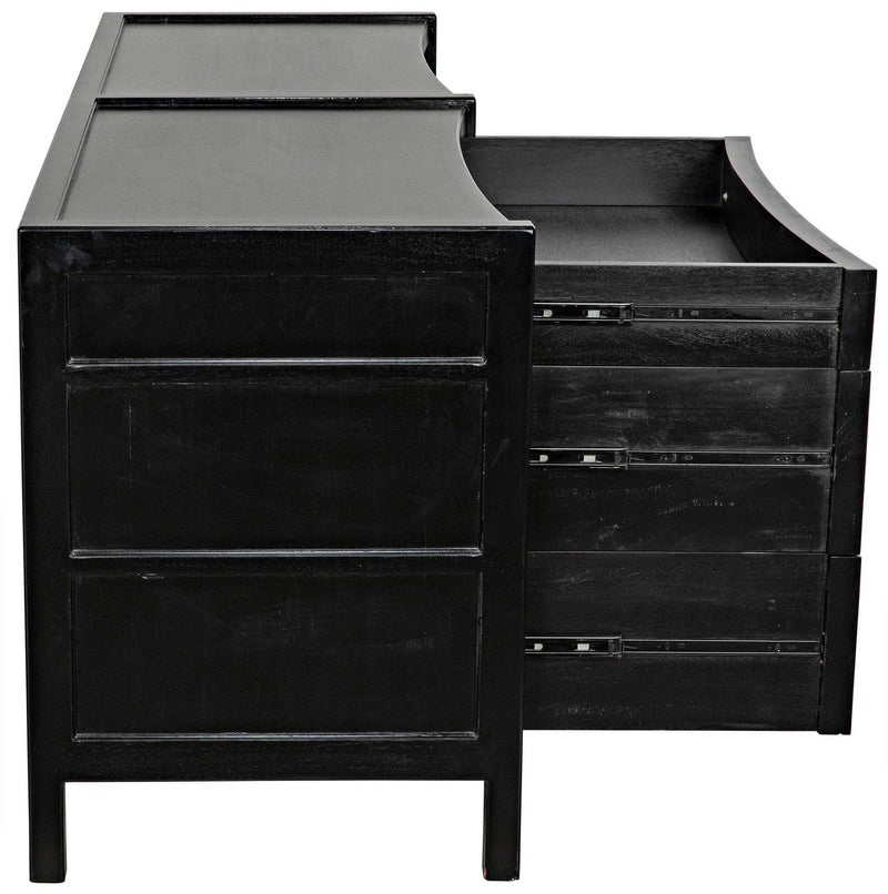 Hampton Wood Dreser With 6 Drawers Dressers LOOMLAN By Noir