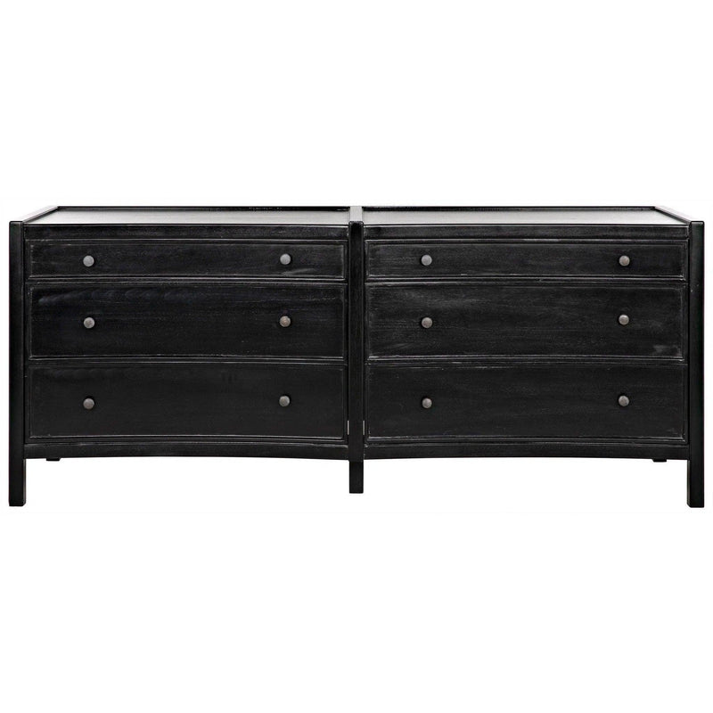 Hampton Wood Dreser With 6 Drawers Dressers LOOMLAN By Noir