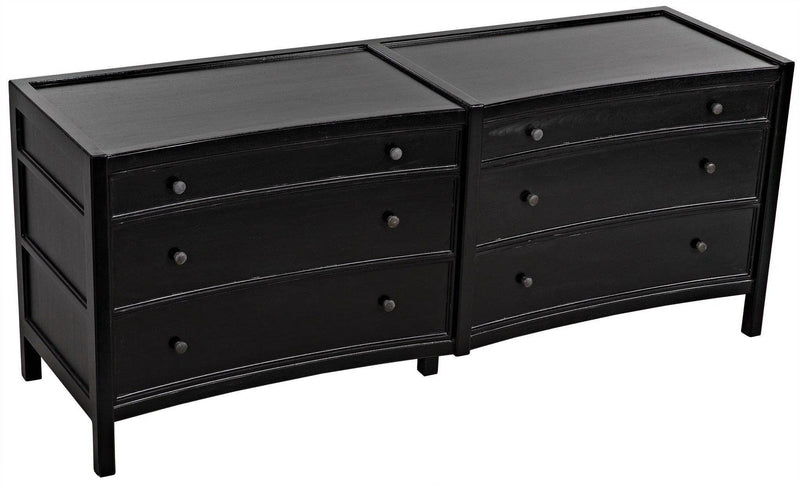 Hampton Wood Dreser With 6 Drawers Dressers LOOMLAN By Noir