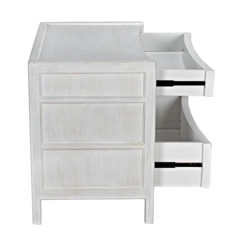 Hampton Wood White Rectangle Side Table Side Tables LOOMLAN By Noir