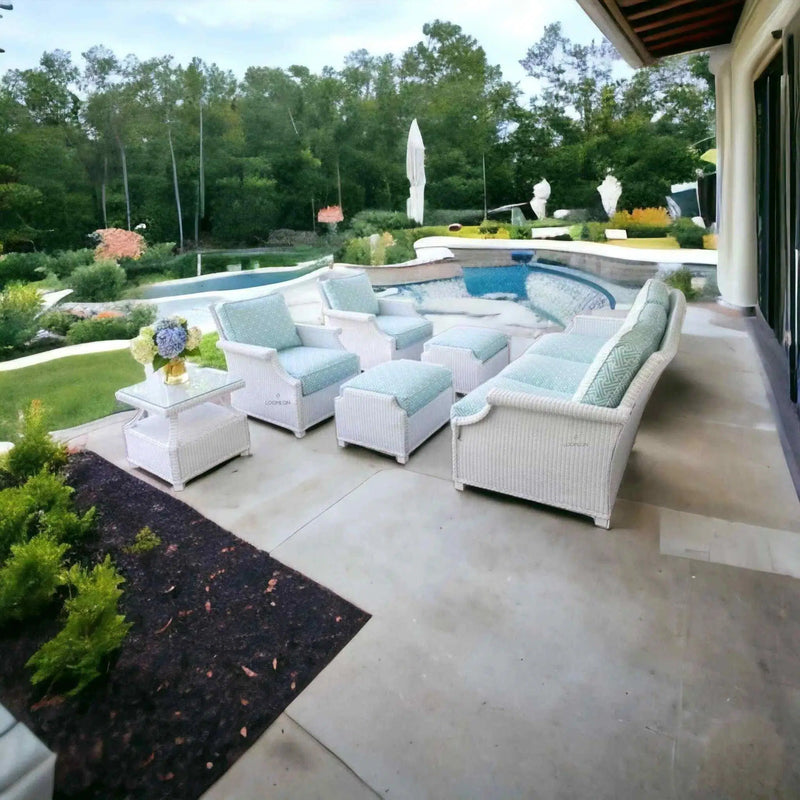 Hamptons All-Weather 3 Seater Sofa Wicker Outdoor Furniture Lloyd Flanders Outdoor Sofas & Loveseats LOOMLAN By Lloyd Flanders