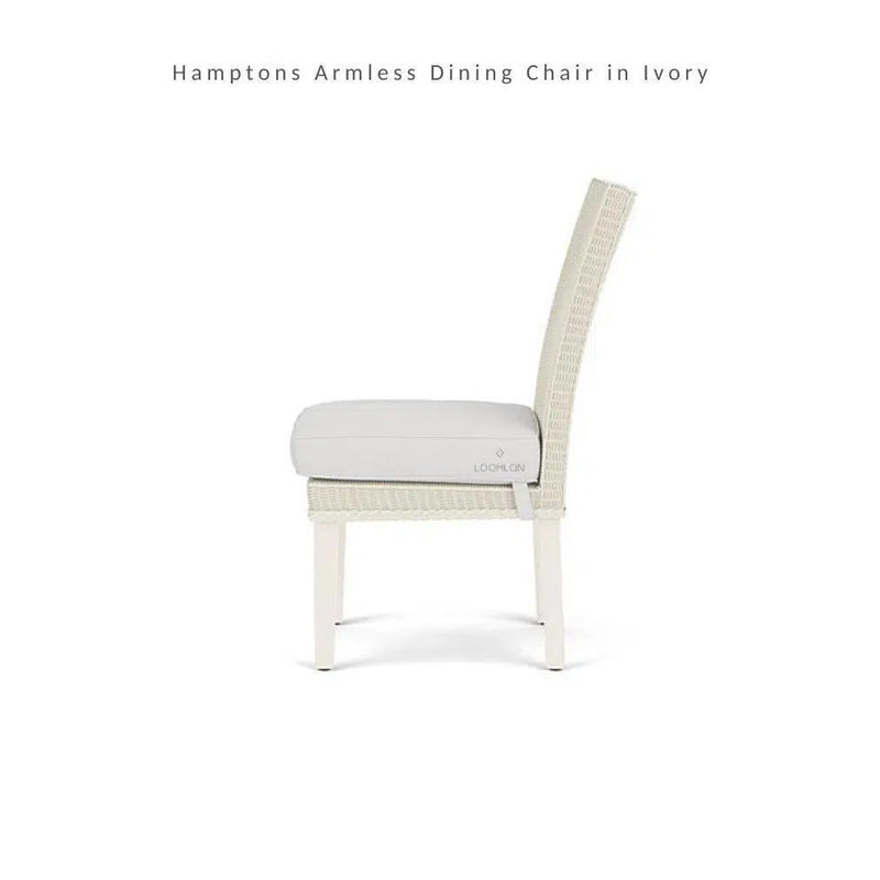 Hamptons Outdoor Furniture Wicker Armless Dining Chair Lloyd Flanders Outdoor Dining Chairs LOOMLAN By Lloyd Flanders