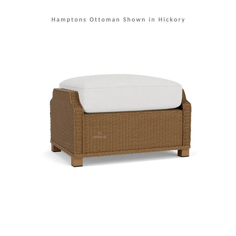 Hamptons Outdoor Furniture Wicker Large Ottoman Lloyd Flanders Outdoor Ottomans LOOMLAN By Lloyd Flanders