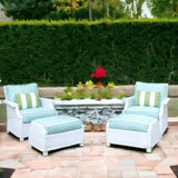 Hamptons Outdoor Wicker 2 Lounge Chair Set With Ottomans Lloyd Flanders Outdoor Lounge Sets LOOMLAN By Lloyd Flanders