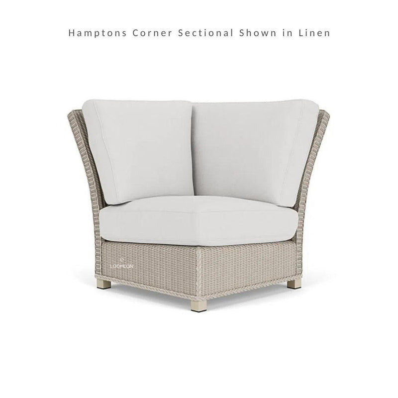 Hamptons Outdoor Wicker Corner Sectional With Accent Tables Lloyd Flanders Outdoor Lounge Sets LOOMLAN By Lloyd Flanders