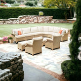 Hamptons Outdoor Wicker Sectional Sofa and Lounge Chair Set Lloyd Flanders Outdoor Lounge Sets LOOMLAN By Lloyd Flanders