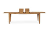 Hamptons Teak Extendable Dining Table Set with Wicker Dining Chairs Outdoor Dining Sets LOOMLAN By Lloyd Flanders