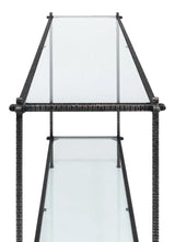 Hand Chased Iron Console Table Glass Top With Shelf Console Tables LOOMLAN By Sarreid