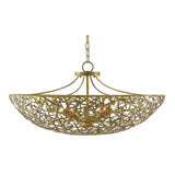 Hand Rubbed Gold Leaf Confetti Bowl Chandelier Chandeliers LOOMLAN By Currey & Co