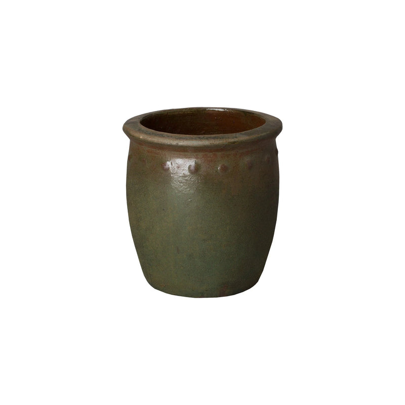 Handcrafted Round Ceramic Planter Outdoor Planters LOOMLAN By Emissary