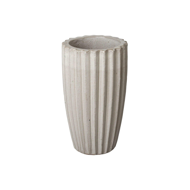 Handcrafted Round Ceramic Pot Outdoor Planters LOOMLAN By Emissary