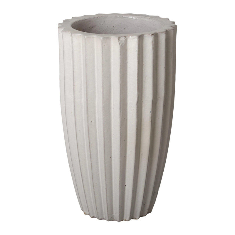 Handcrafted Round Ceramic Pot Outdoor Planters LOOMLAN By Emissary