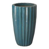 Handcrafted Round Ceramic Pot Outdoor Planters LOOMLAN By Emissary