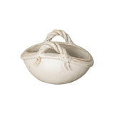 Handle Basket Oval Ceramic Planter Outdoor Planters LOOMLAN By Emissary