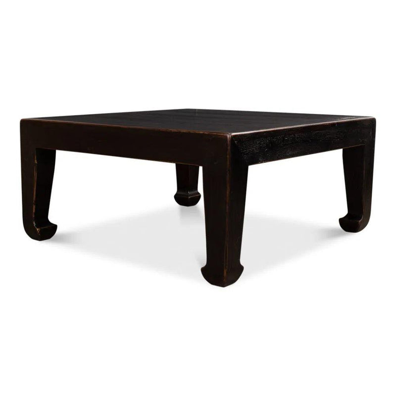 Handmade Square Coffee Table Black 39" Coffee Tables LOOMLAN By Sarreid