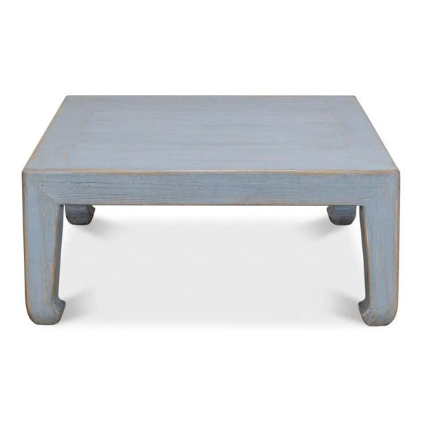 Handmade Square Coffee Table Blue 39" Coffee Tables LOOMLAN By Sarreid