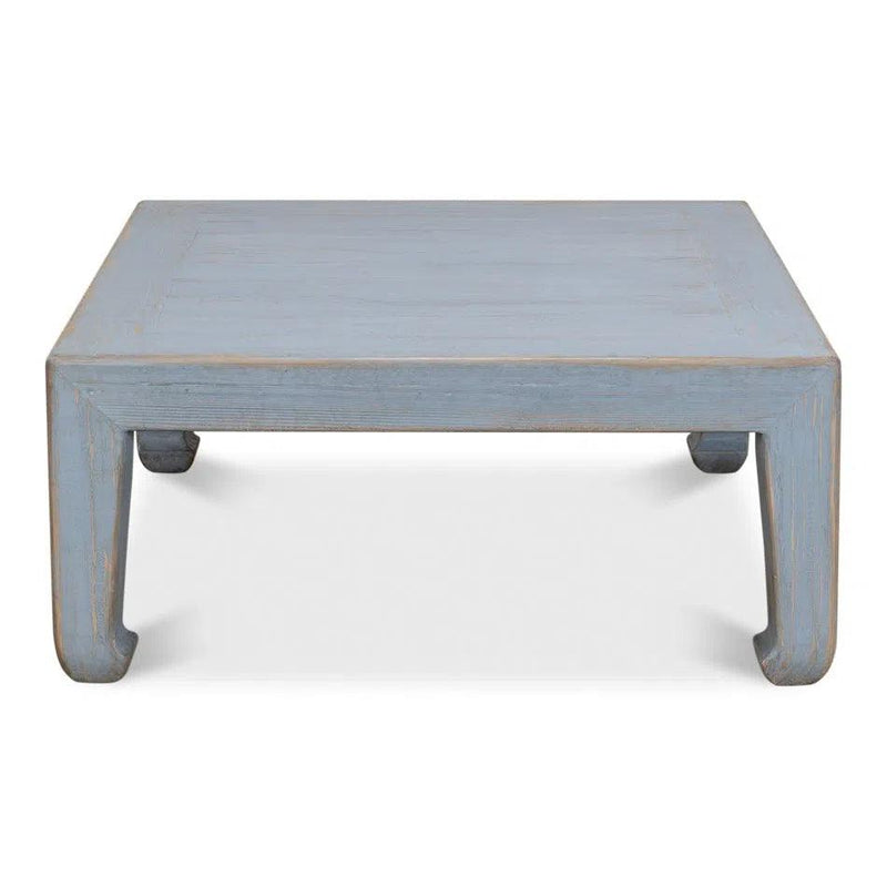 Handmade Square Coffee Table Blue 39" Coffee Tables LOOMLAN By Sarreid